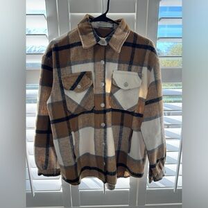 Plaid Button-Up Shirt Jacket